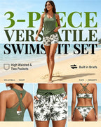 Crisscross Ärmelloses Top mit Bedeckung + Bedruckte Hose mit Kordeldruck