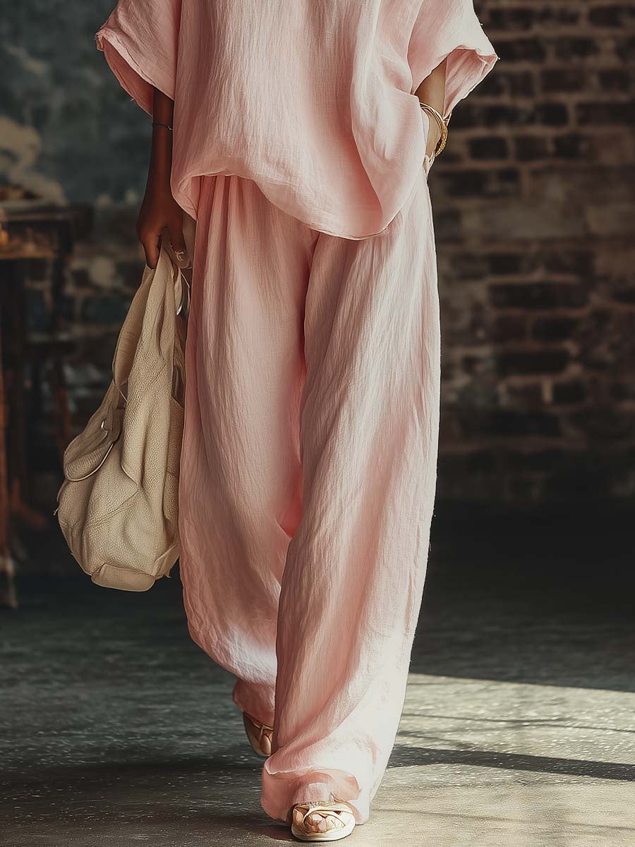 Samantha V-Ausschnitt Shirt und Hosen Set