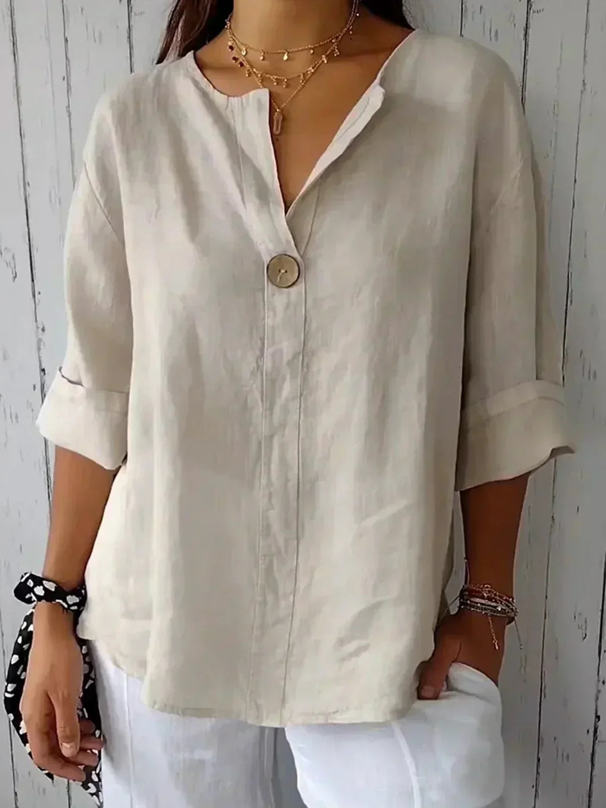 Luny - Legere V-Ausschnitt Bluse