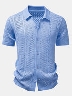 Offenes Strickshirt & Kurze Hose mit Kräuselstruktur und 5-Zoll-Kordelzug