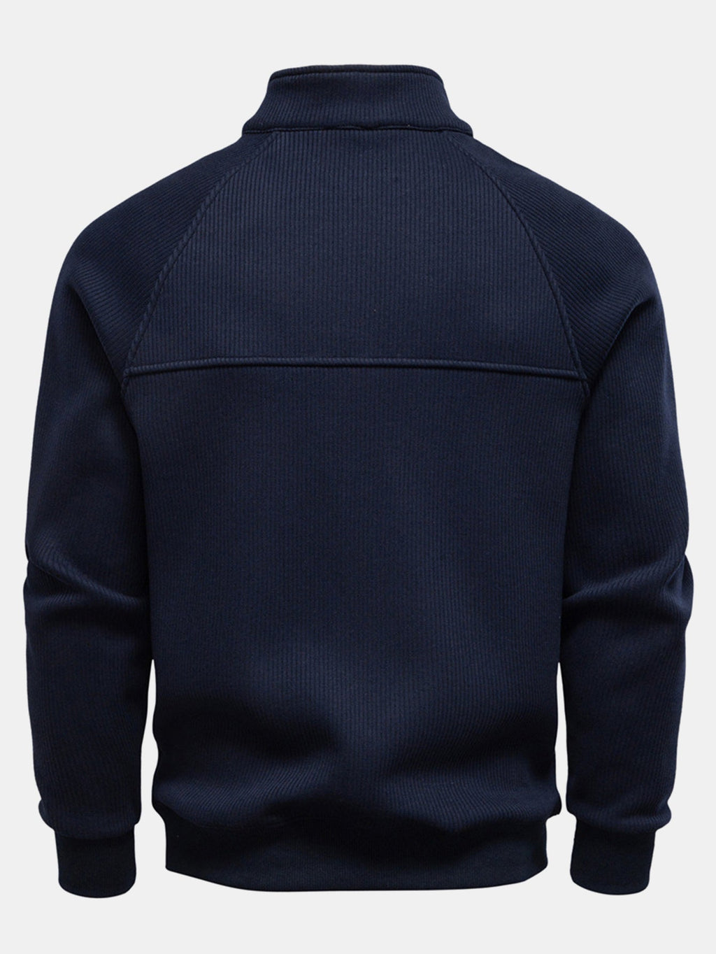 Pullover mit gerippten Raglanärmeln und Viertelreißverschluss