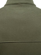 Pullover mit gerippten Raglanärmeln und Viertelreißverschluss