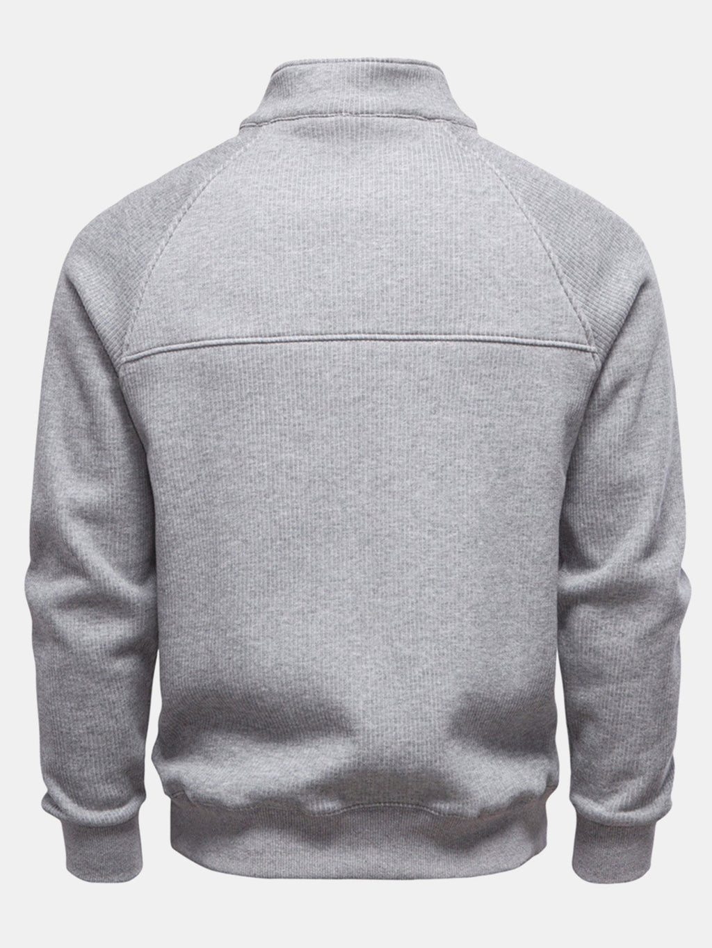 Pullover mit gerippten Raglanärmeln und Viertelreißverschluss