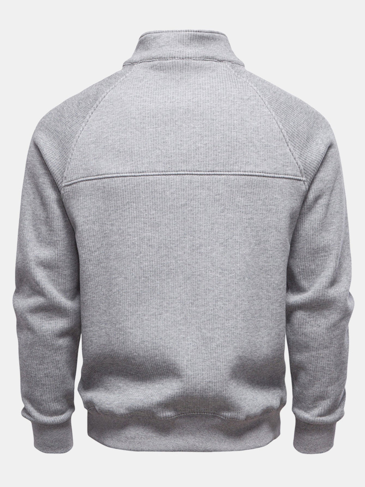Pullover mit gerippten Raglanärmeln und Viertelreißverschluss