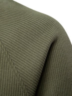 Pullover mit gerippten Raglanärmeln und Viertelreißverschluss