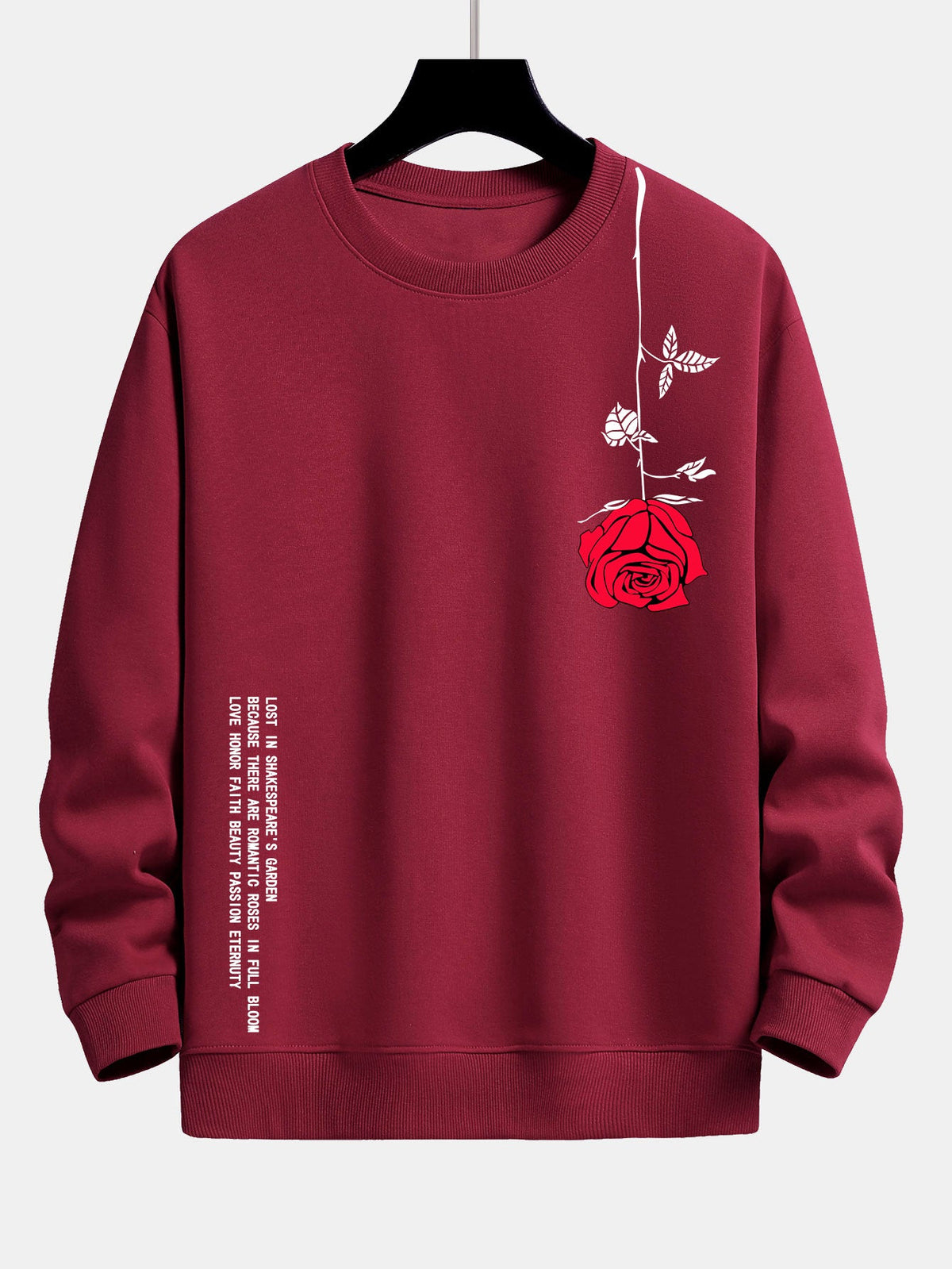 Roosprint Relaxed Fit Sweatshirt with Slogan