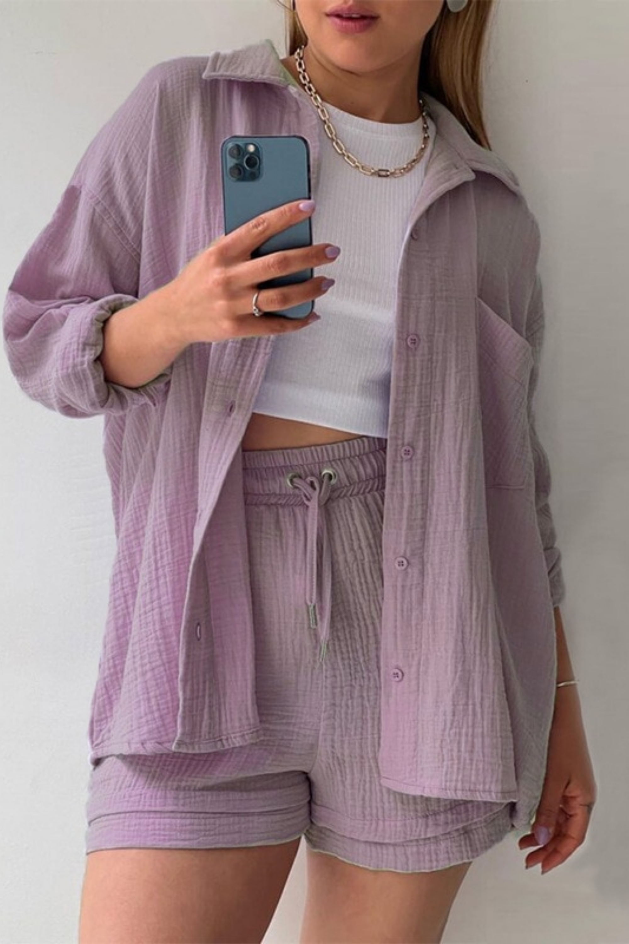 VICTORIA | ZWEITEILIGES HEMD-SHORTS-SET