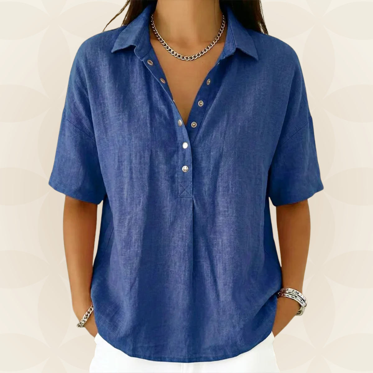 Sonja - Bluse mit Kragen und Knopfakzenten