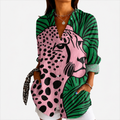 Tropische Leopardenmuster Kunstbluse