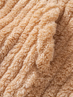 Gestreifter Hoodie mit Kängurutaschen aus Teddy-Fleece