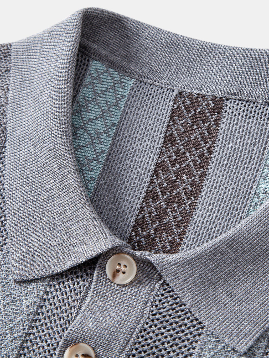 Gestreiftes strukturiertes Strick-Polo mit Slim Fit tapered Hose