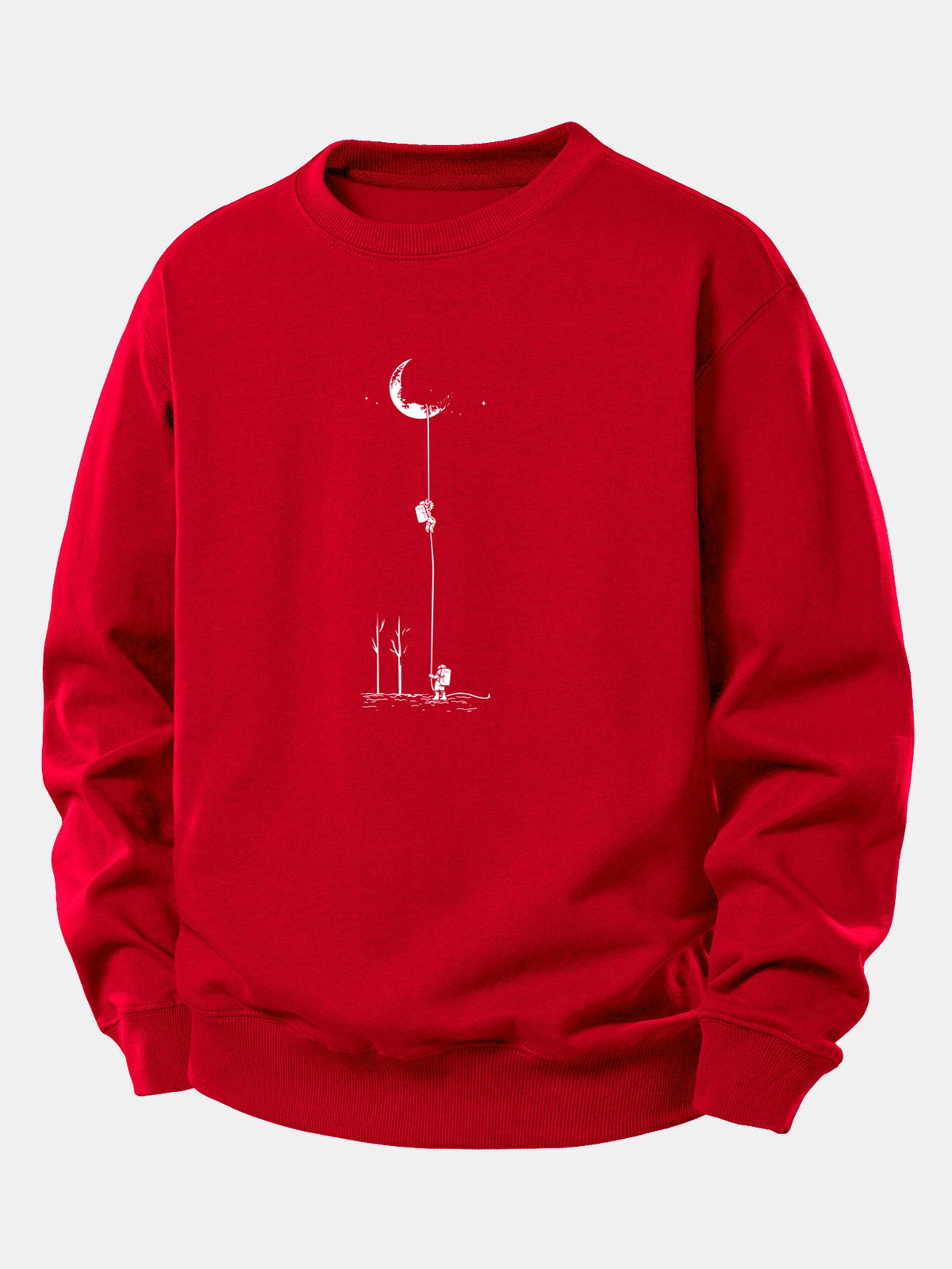 Entspannte Sweatshirt mit Mond-Astronauten-Motiv
