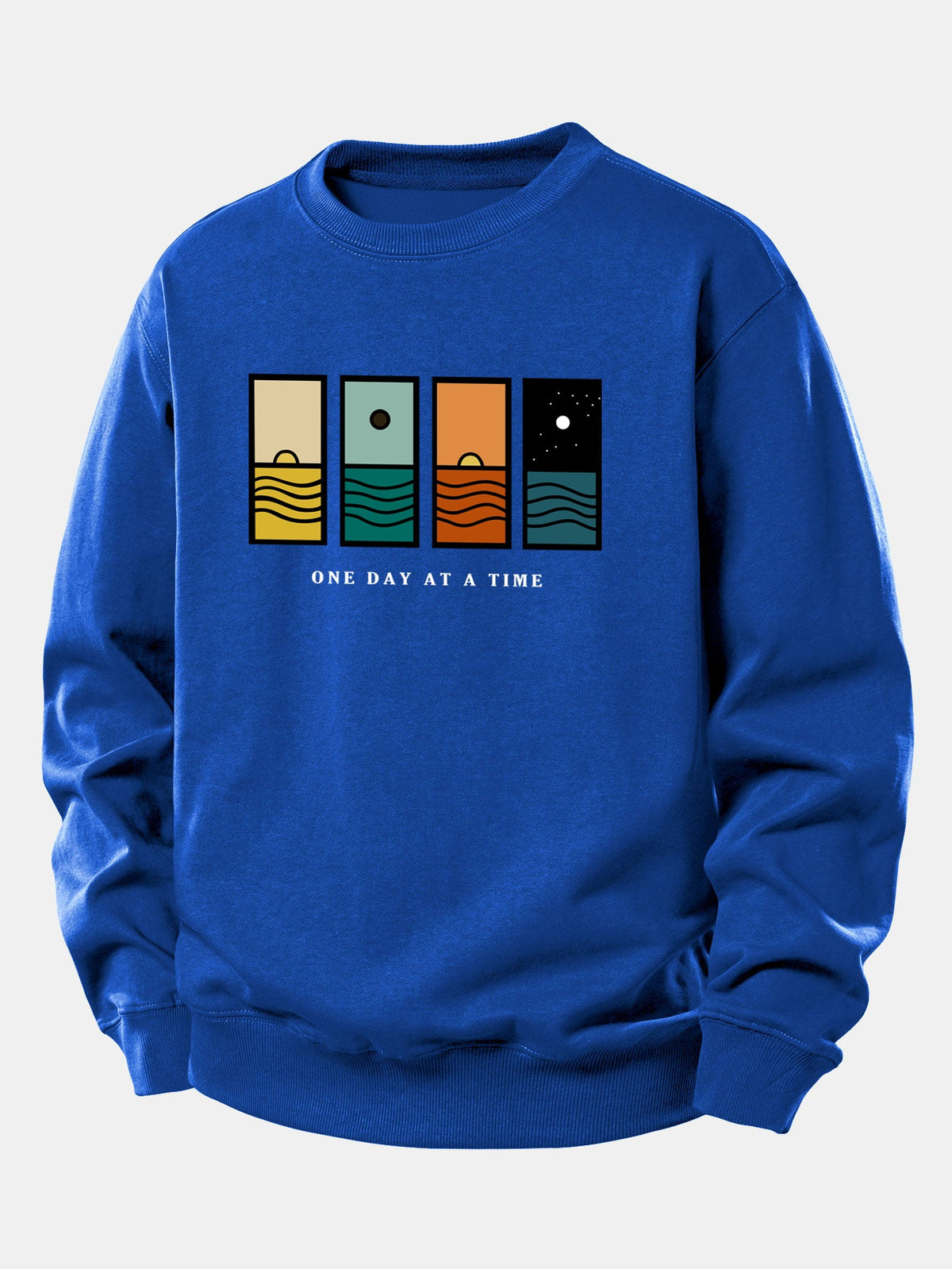 Relaxed-Fit Sweatshirt with 'One Day At A Time' Print