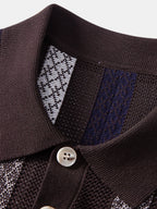 Gestreiftes strukturiertes Strick-Polo mit Slim Fit tapered Hose