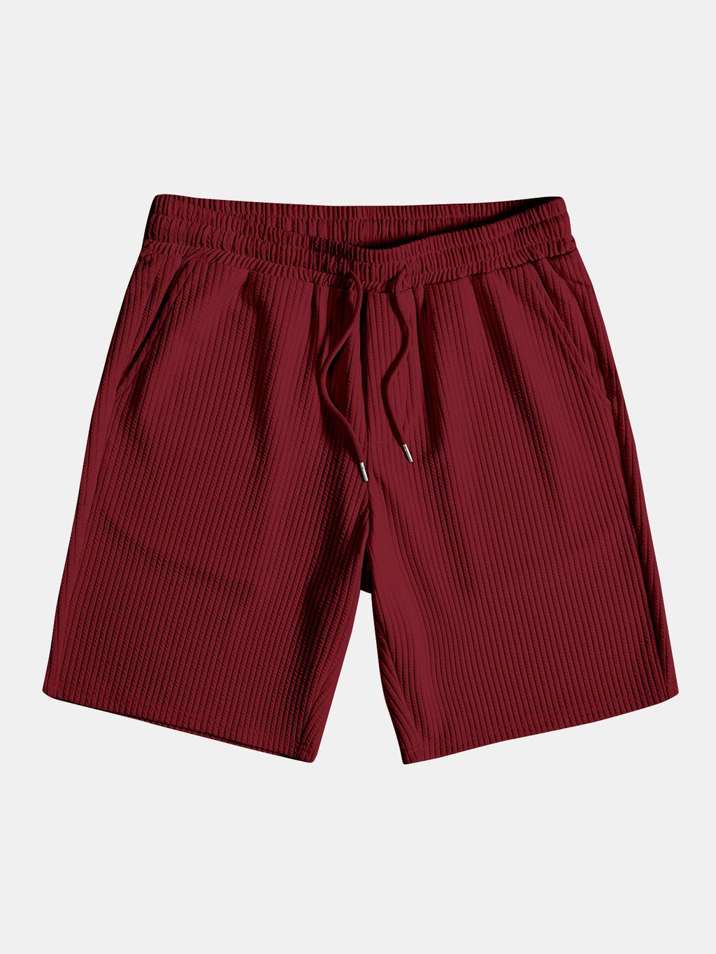 Ripp-Top mit Stehkragen und Shorts