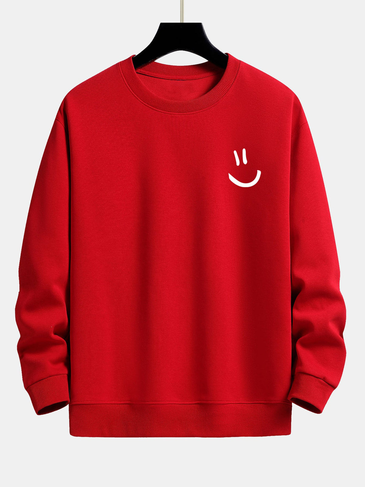 Entspannt geschnittenes Sweatshirt mit Smiley-Gesicht Druck