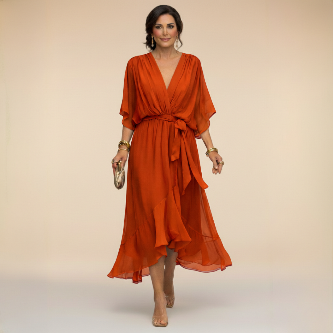 Sfumato | V-Neck Chiffon Dress