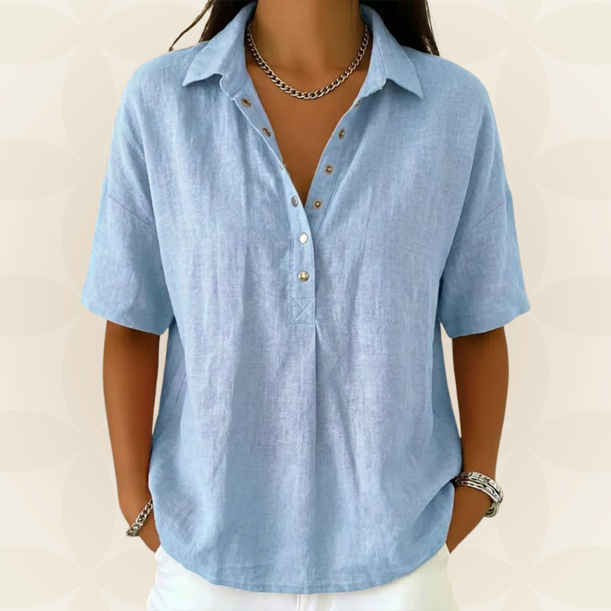 Sonja - Bluse mit Kragen und Knopfakzenten