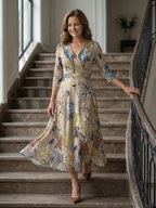 Celine | Midi-Kleid mit Wickelausschnitt