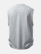 Tanktop mit Buchstaben-Jacquard und Shorts mit Kordelzug - Set