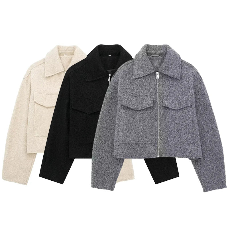 Willie – Vintage-Jacke mit Reißverschluss und klassischem Reverskragen