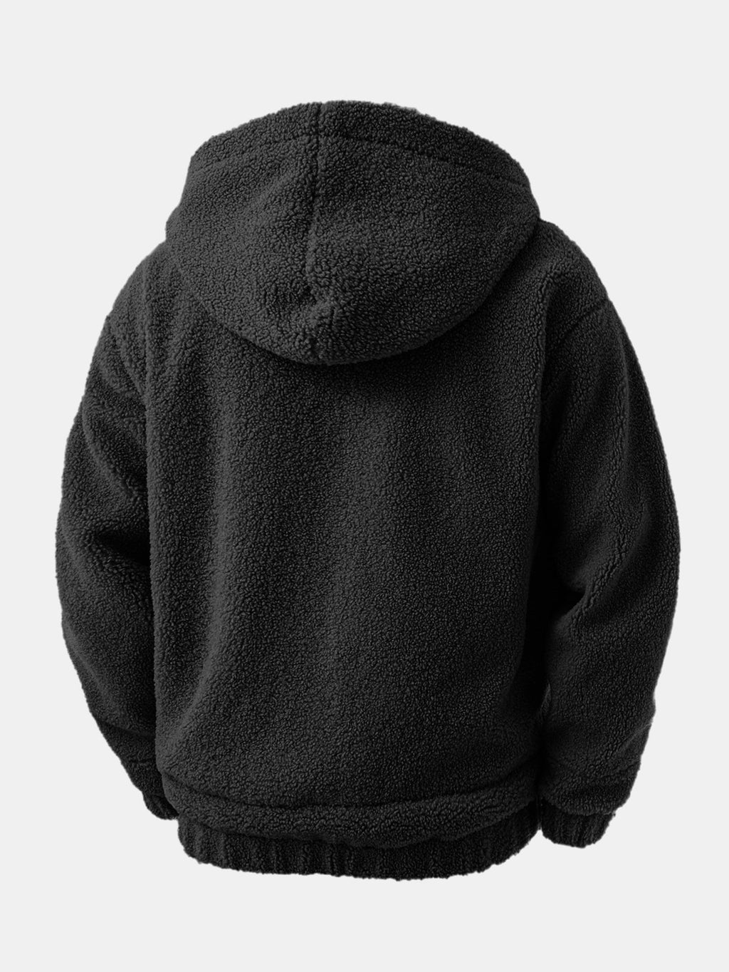 Kontrast Ruitjes Teddy Kapuzenpullover mit Reißverschluss