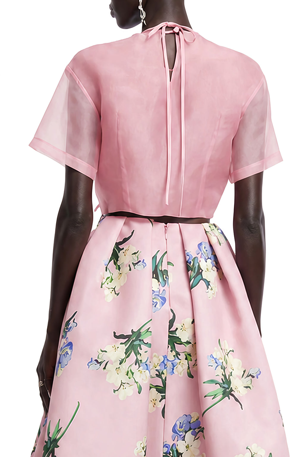 Margaret Pink Floral Round Neck Blouse