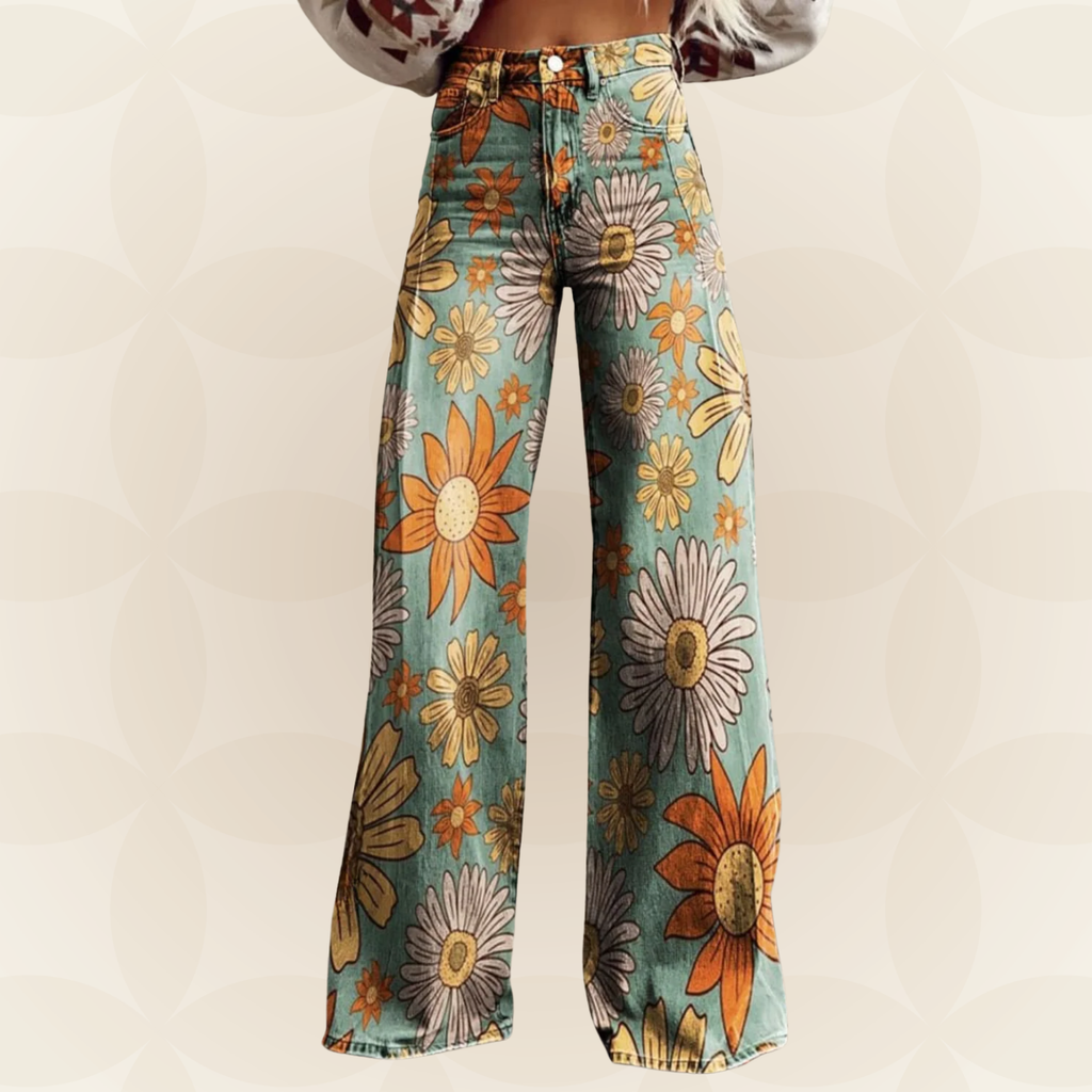 Cirilla - Palazzo Pants with Floral Pattern