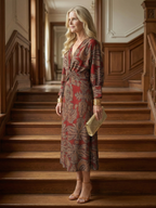 Lune | Natürliches Wickelkleid in Midi-Länge