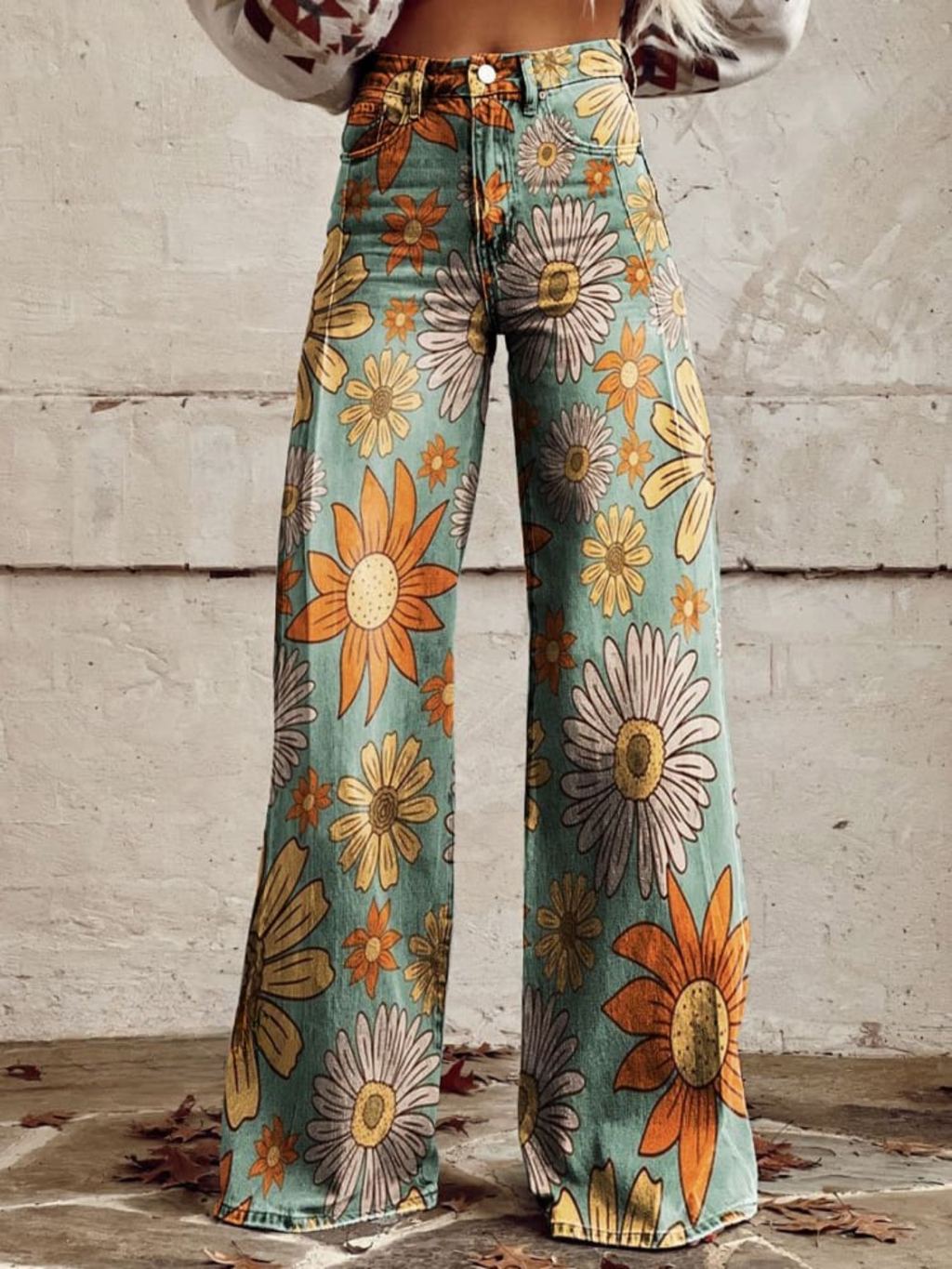 Cirilla - Palazzo Pants with Floral Pattern