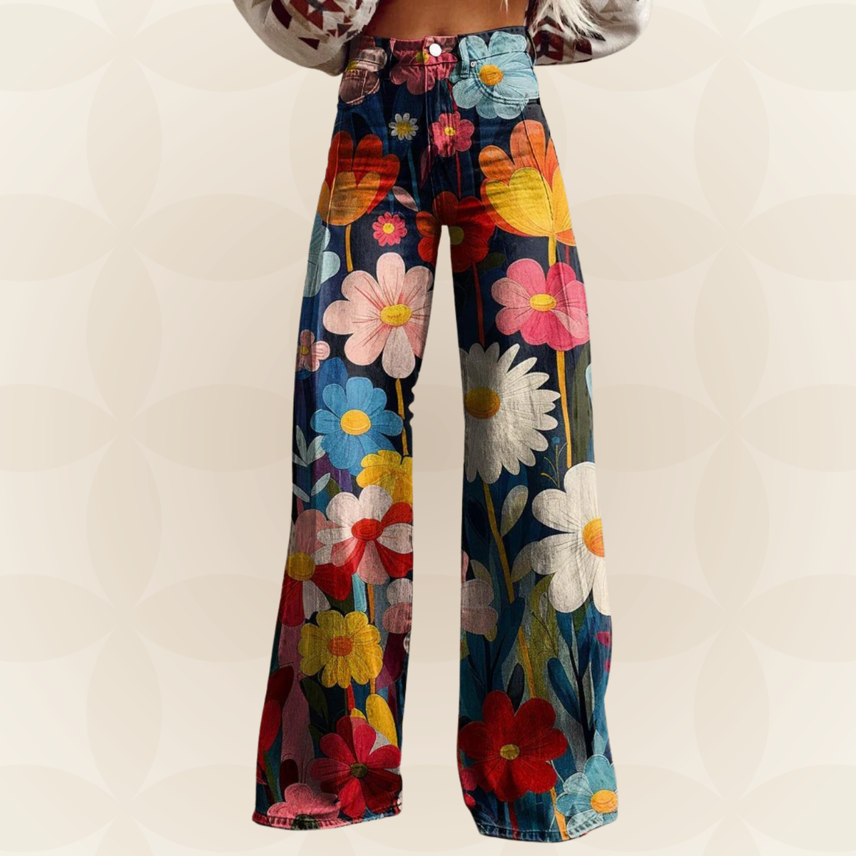 Léna - Blumenmuster Weite Hosen