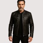 Massimo – Klassische Bikerjacke aus veganem Leder