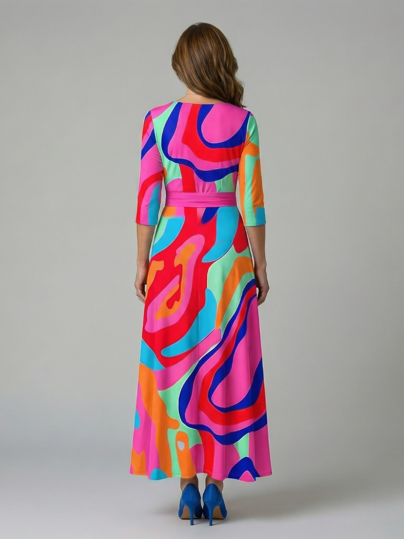 Celine | Midi-Kleid mit Wickelausschnitt