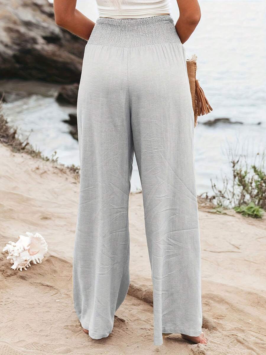 José | Hochtaillierte Lange Hose mit Taschen