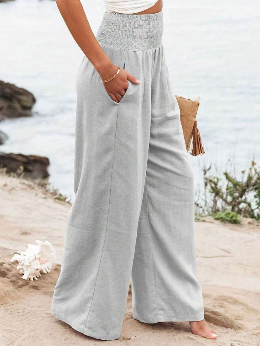 José | Hochtaillierte Lange Hose mit Taschen