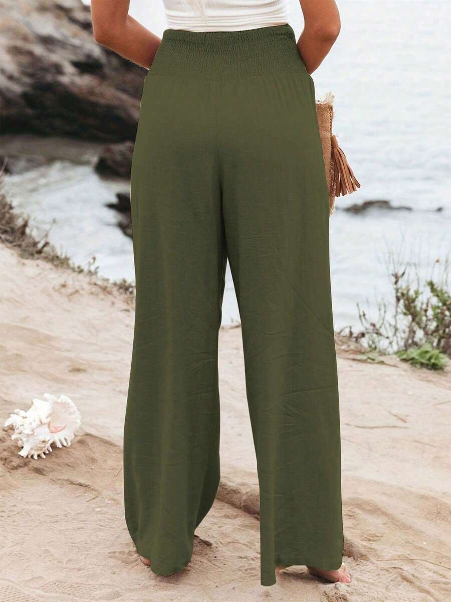 José | Hochtaillierte Lange Hose mit Taschen