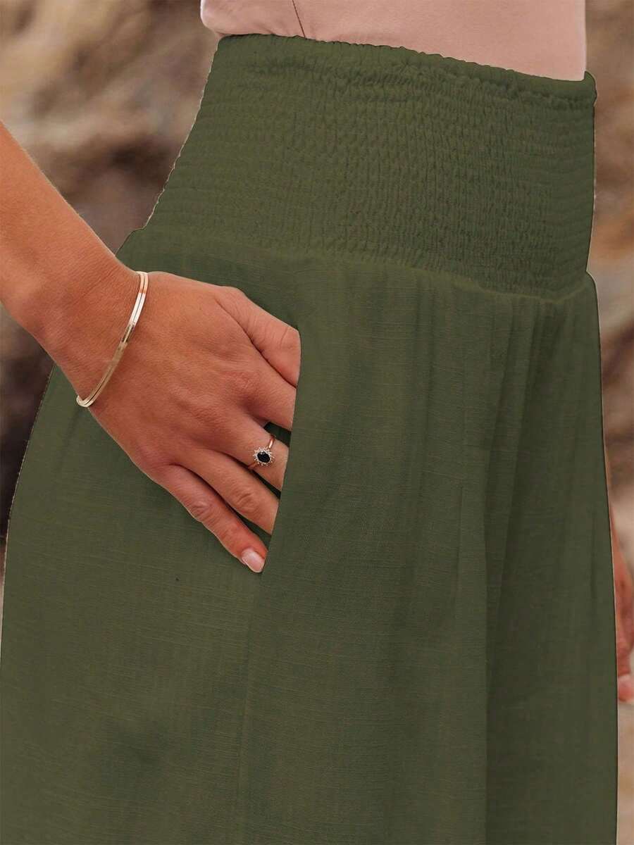 José | Hochtaillierte Lange Hose mit Taschen