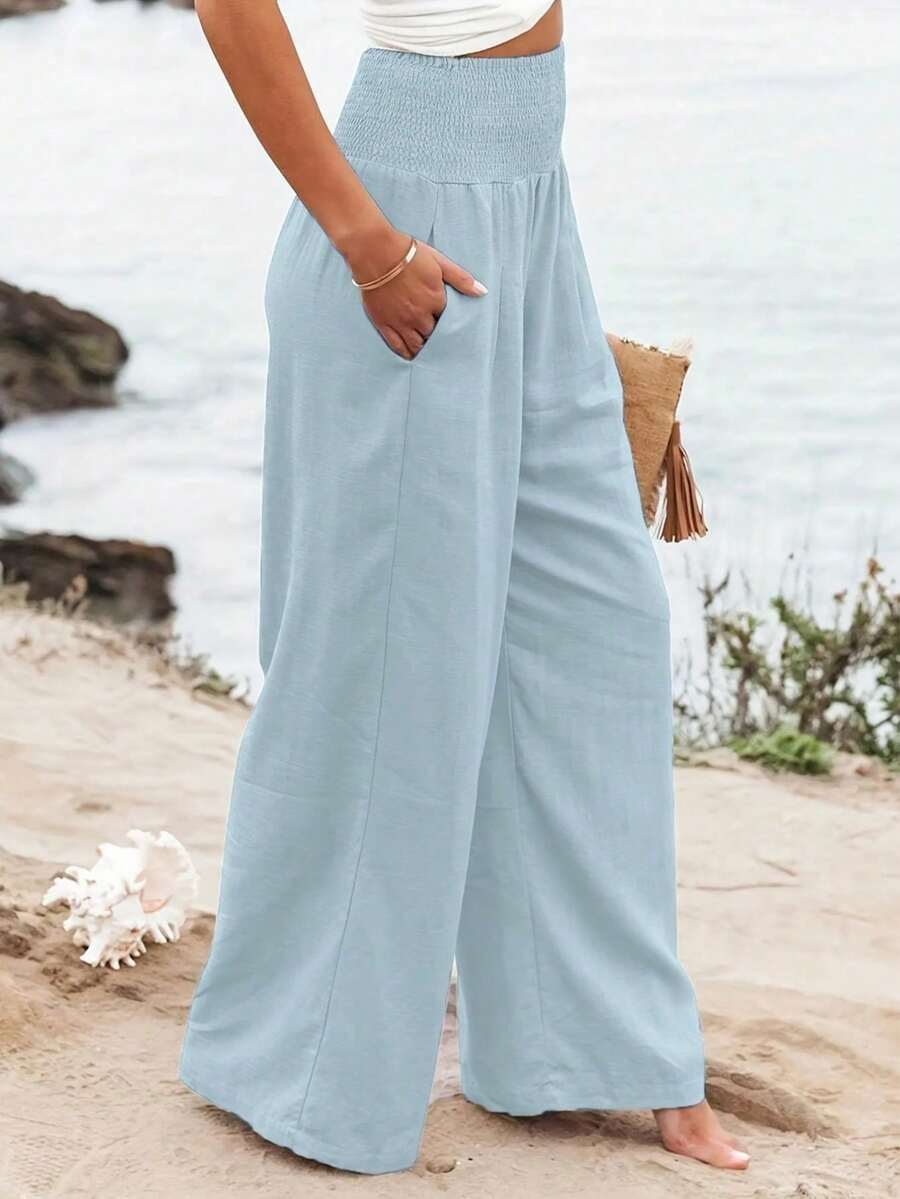 José | Hochtaillierte Lange Hose mit Taschen