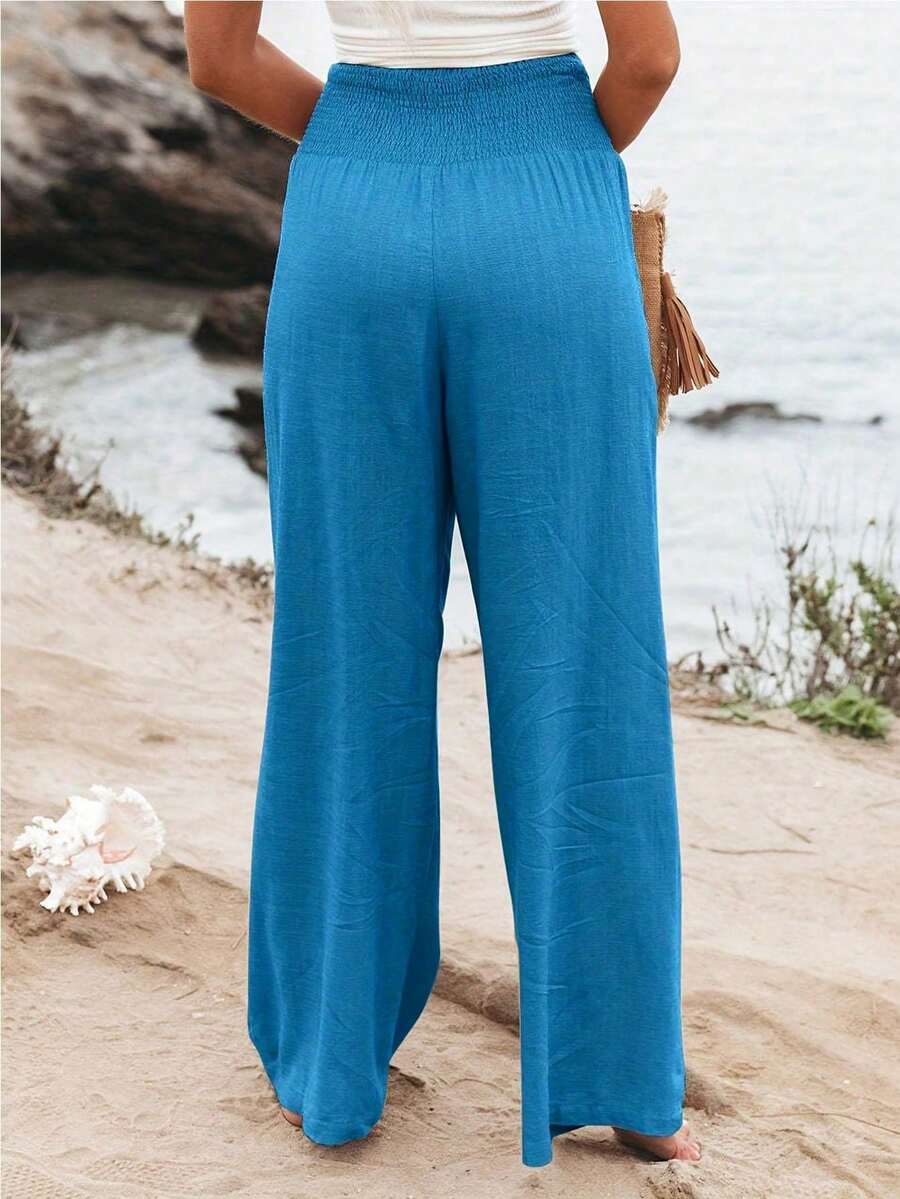 José | Hochtaillierte Lange Hose mit Taschen