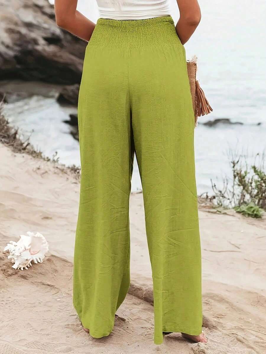 José | Hochtaillierte Lange Hose mit Taschen