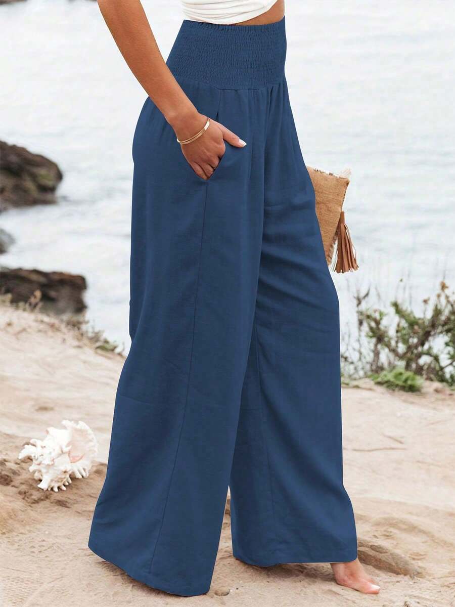 José | Hochtaillierte Lange Hose mit Taschen