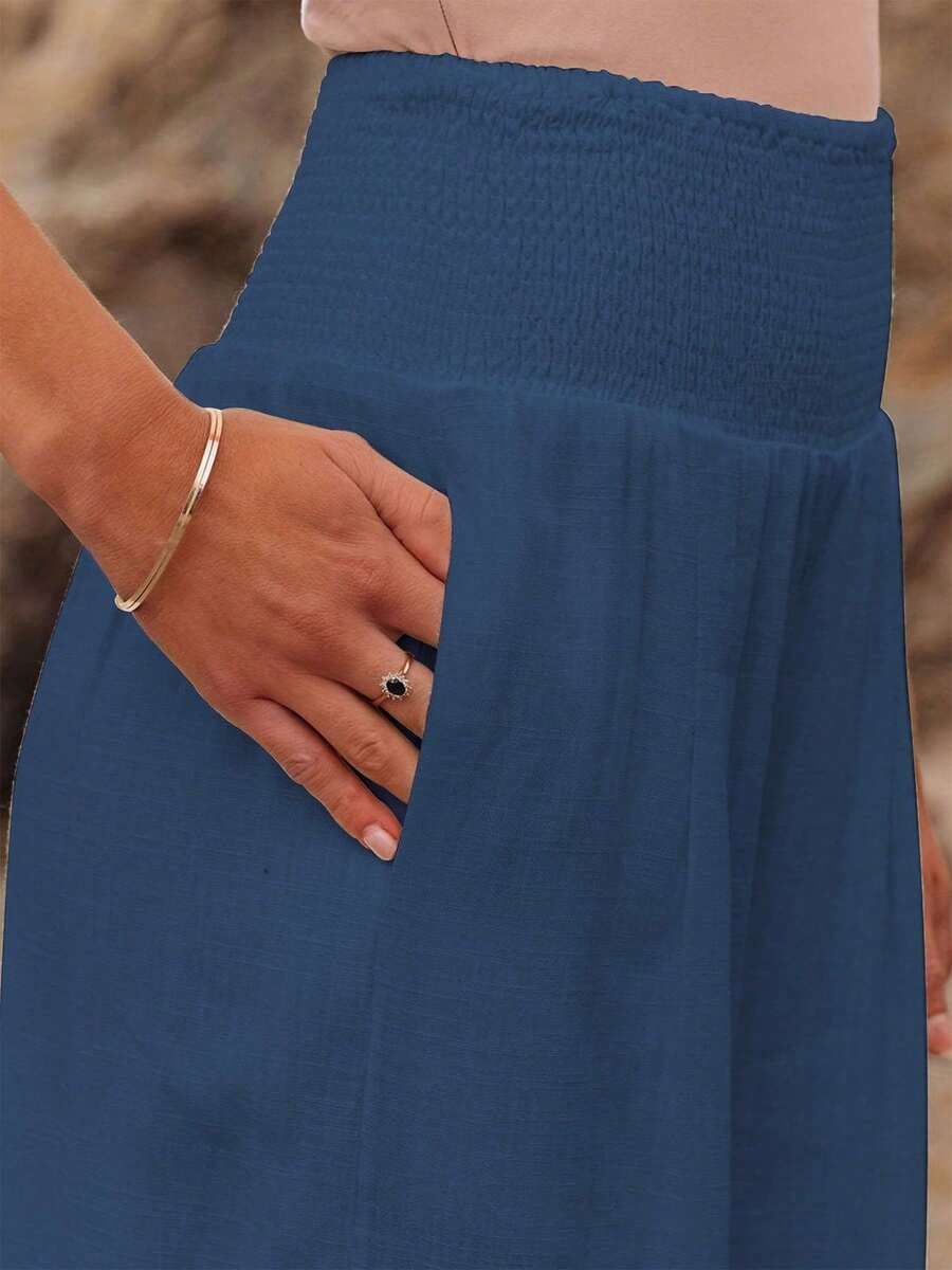 José | Hochtaillierte Lange Hose mit Taschen