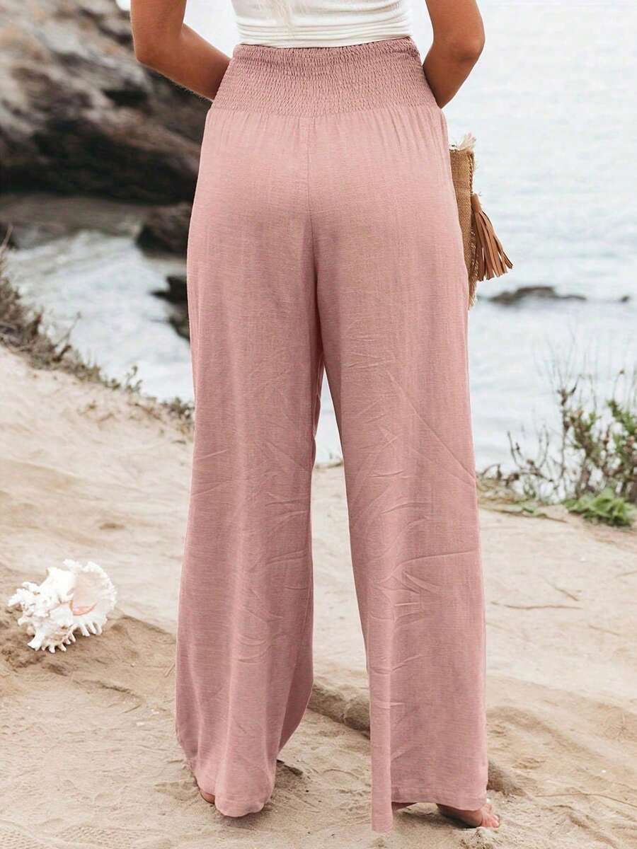 José | Hochtaillierte Lange Hose mit Taschen