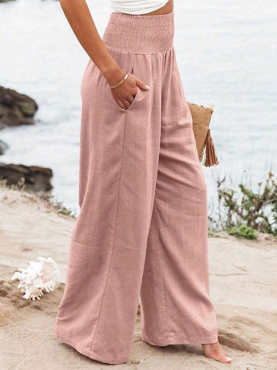 José | Hochtaillierte Lange Hose mit Taschen