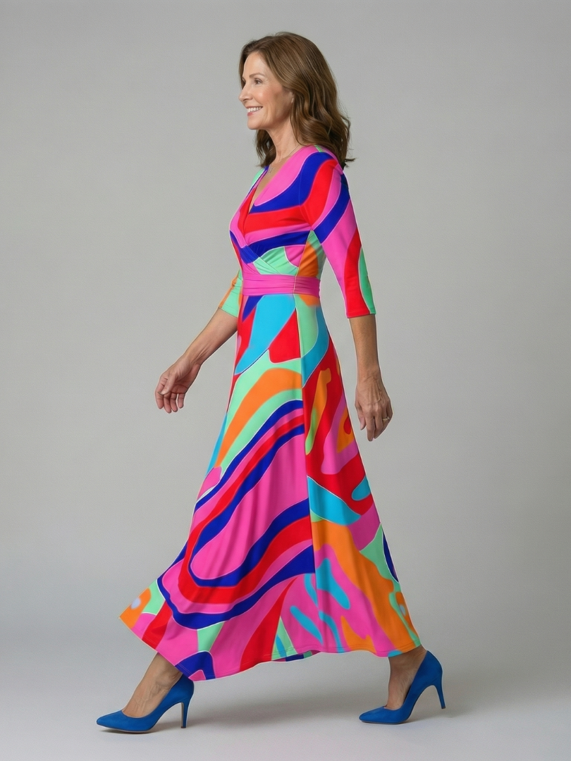Celine | Midi-Kleid mit Wickelausschnitt