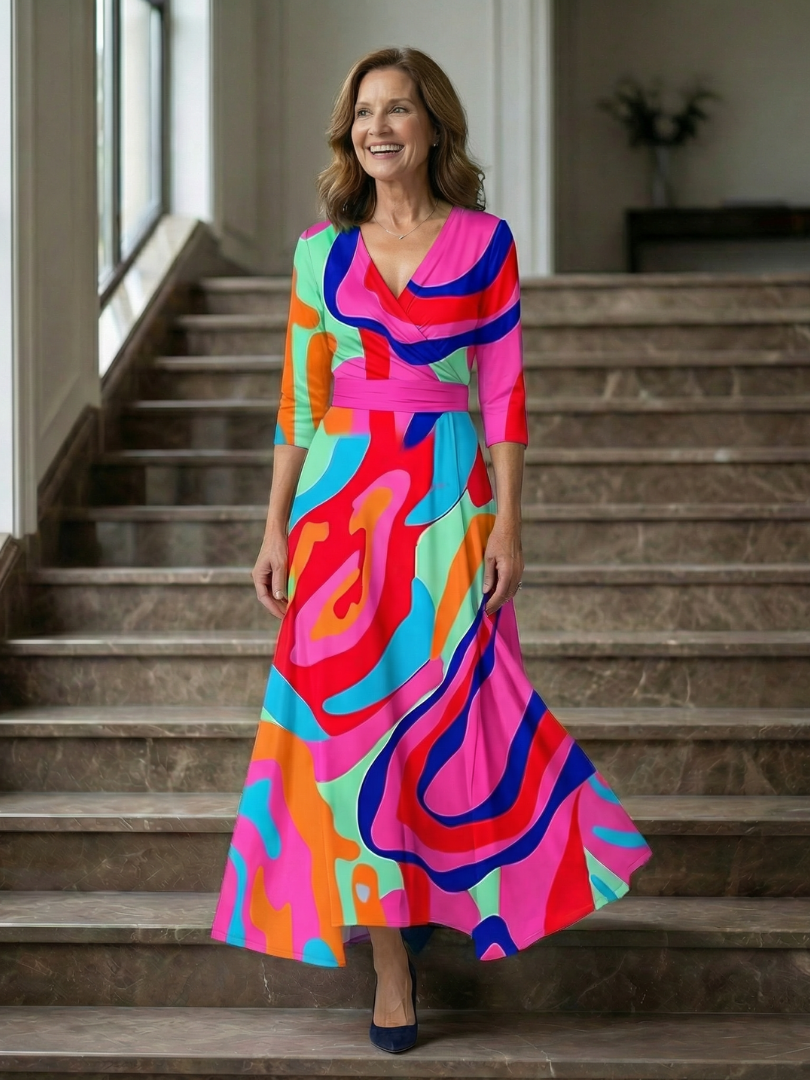 Celine | Midi-Kleid mit Wickelausschnitt