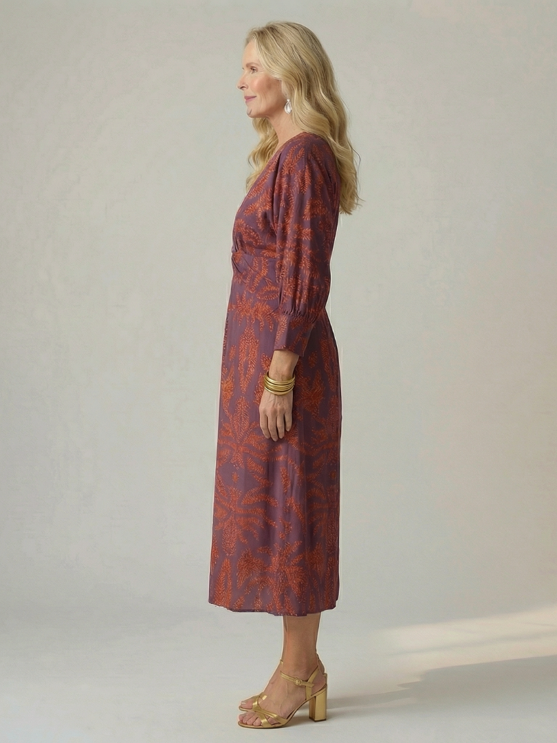 Lune | Natürliches Wickelkleid in Midi-Länge