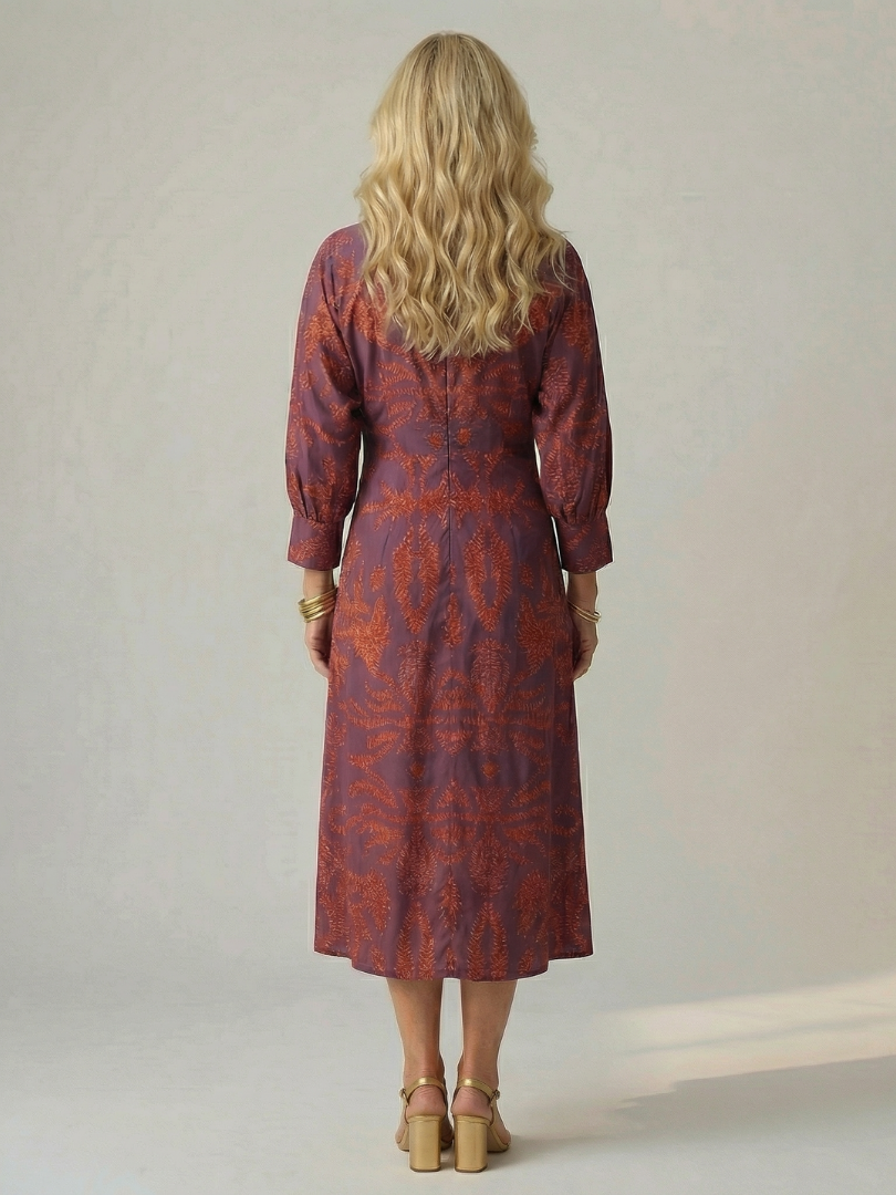 Lune | Natürliches Wickelkleid in Midi-Länge