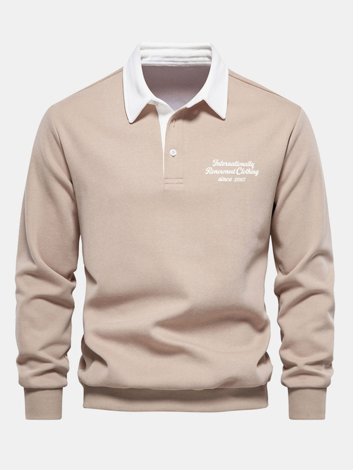 Sweatshirt mit Slogan und kontrastierendem Polokragen
