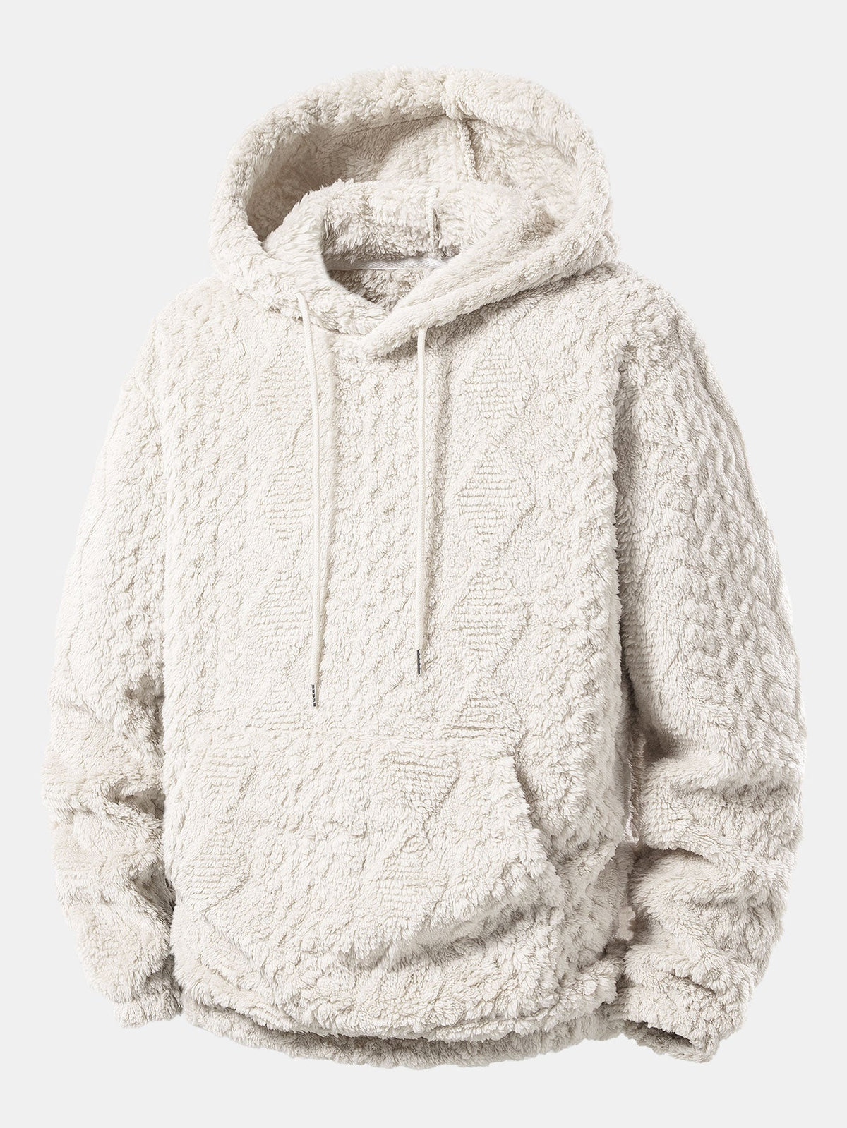 Geometric Jacquard Teddy Hoodie